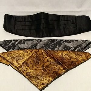 Men's Formal Cummerbund with Two Pocket Squares